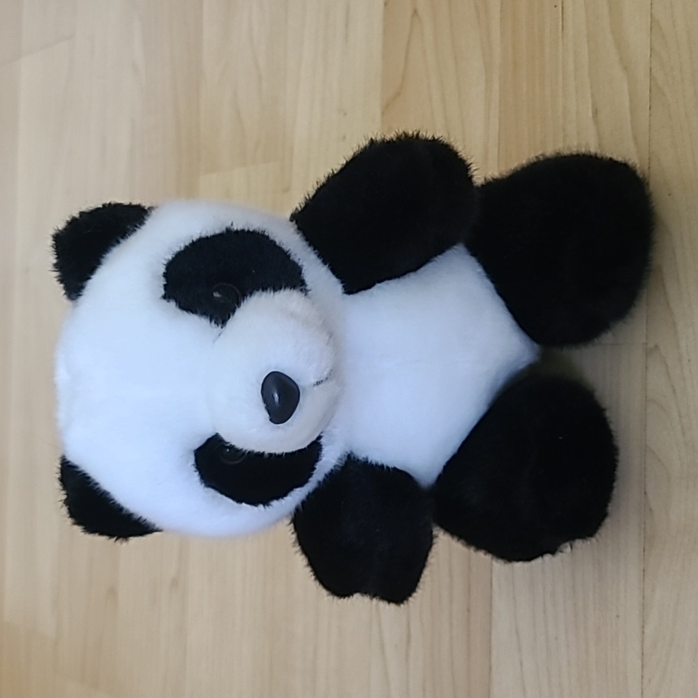 Sitting Black White Panda Bear Plush Stuffed Animal Toy 8" Tall
